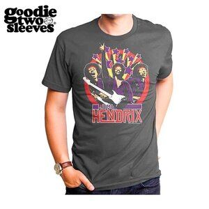 Jimi‎ Hendrix- 3 Pics on a Charcoal Ringspun Cotton Shirt by